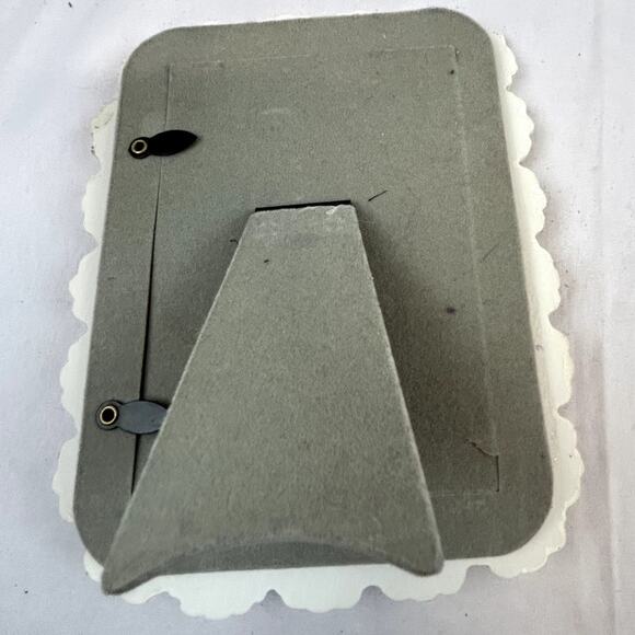 Rabbit Bunny Baby  Picture Frame Lace look 7 x 6" inside 4.5 x 3" stand - Picture 3 of 6